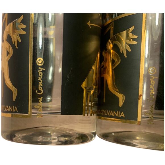 MCM Helen Conroy Signed Highball Cocktail Weathervanes 17th Century Set of 4 - Picture 6 of 8